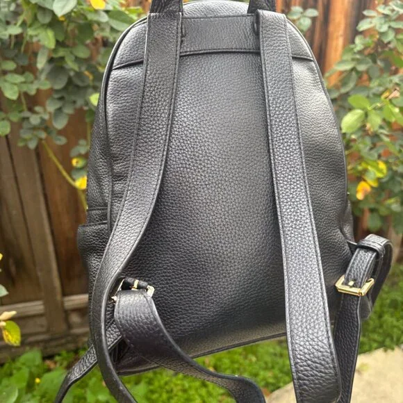 Authentic Michael kors black leather backpack purse